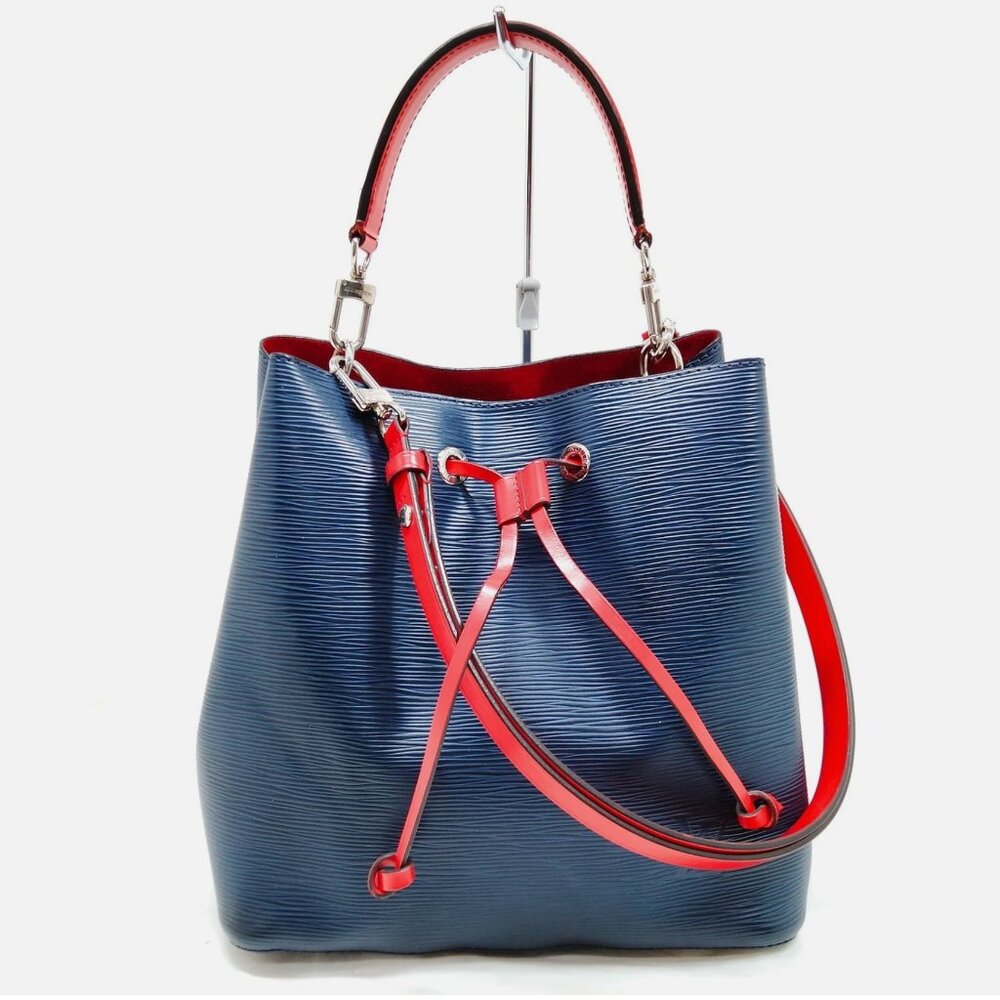 LOUIS VUITTON Neonoe 2way shoulder Handbag Epi leather Blue Red Used LV